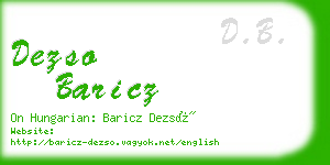 dezso baricz business card